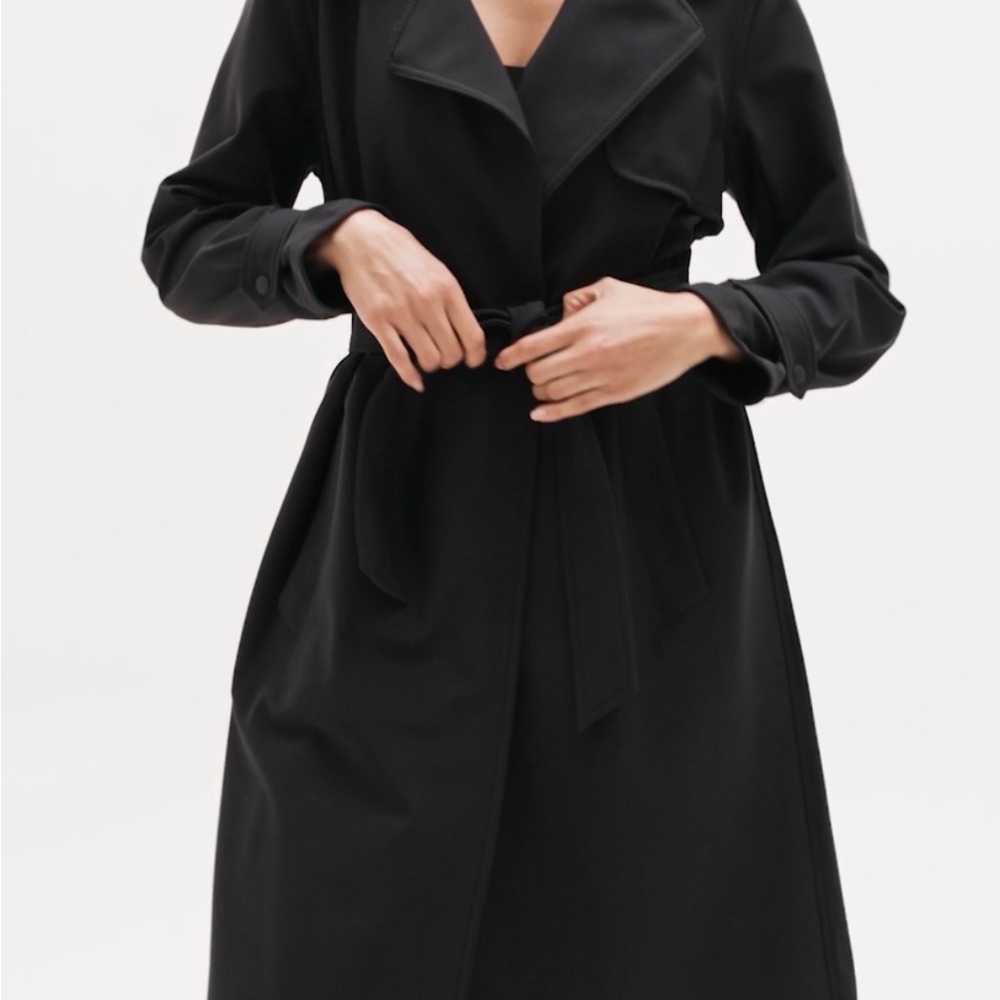 Athleta Black Stellar Trench Coat NEW